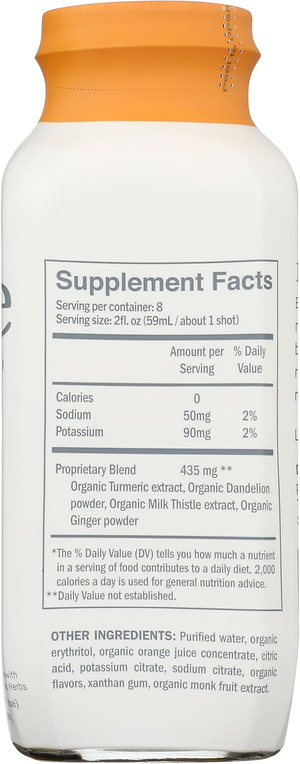 DOSE for Your Liver Cleanse Detox & Repair, Organic Milk Thistle Supplement with Turmeric, Dandelion, Ginger, and Orange, Promotes Optimal Liver Function, 16oz Bottle