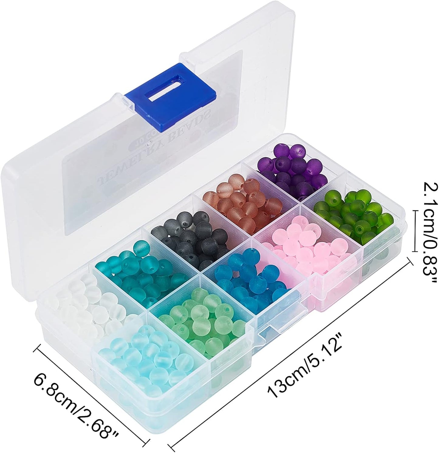400pcs 8mm Glass Beads for Jewelry Making Bracelets Including 200pcs Faceted Crystal Glass Beads
