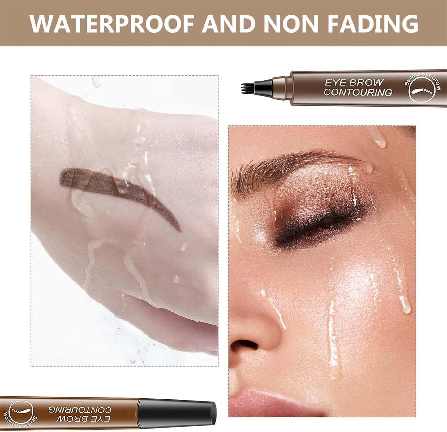 ποΈ 4 Points Eyebrow Pen - Grayish Brown (04) | Waterproof Microblading Brow Pencil