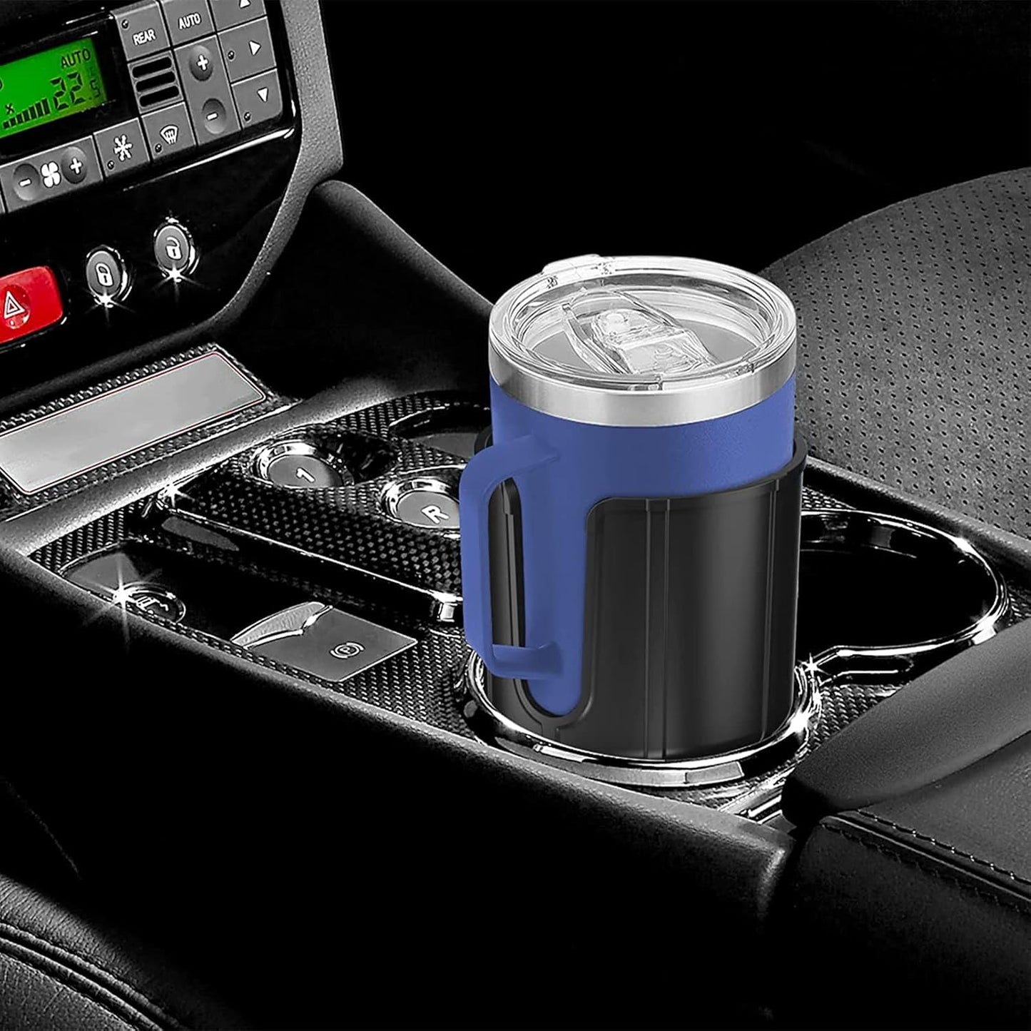 2-Pack Car Cup Holder Expander Adapter | Adjustable Base Fits 3.2”–3.8” Bottles | Compatible with Yeti, Hydro Flask, More