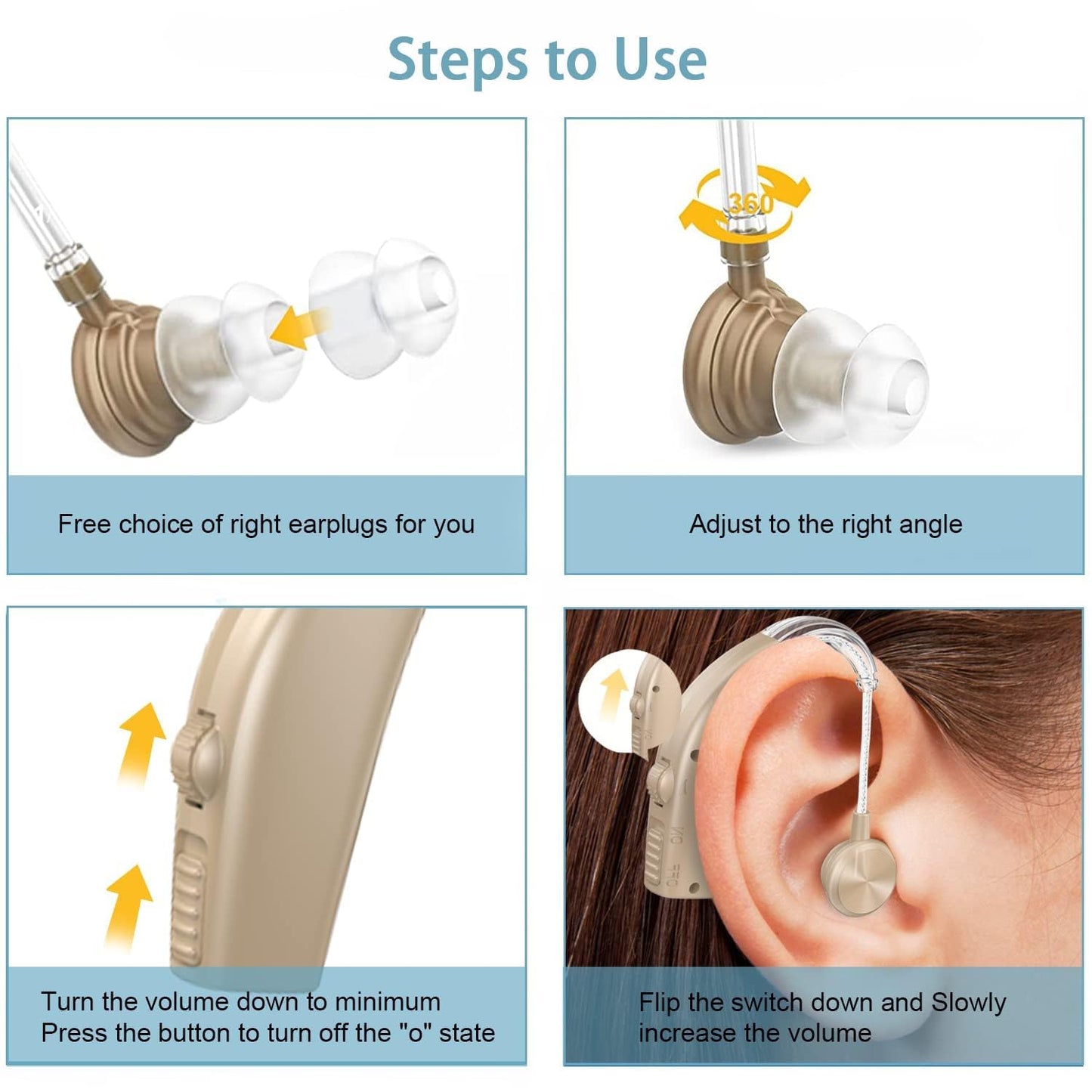 Hearing Aids Hearing Amplifiers for Seniors Rechargeable with Noise Cancelling