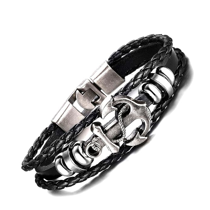 ⚓ Retro Anchor Alloy Layered Bracelet – Bold, Nautical-Inspired Style ⚓