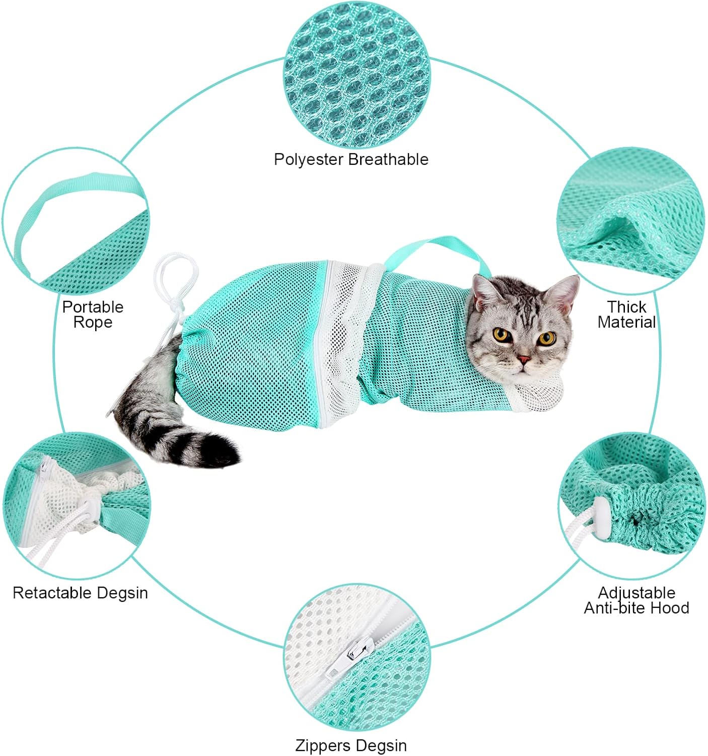πΎ Cat Bathing Bag & Puppy Shower Sack β Adjustable, Anti-Scratch Pet Grooming Helper