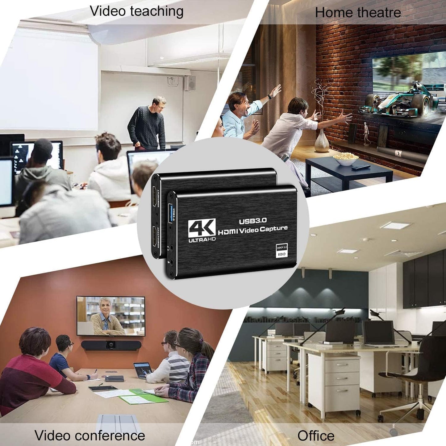 4K HDMI Capture Card USB 3.0 – 1080P 60FPS Video Recorder for Streaming, Gaming, Camera, Switch, PS5, PC