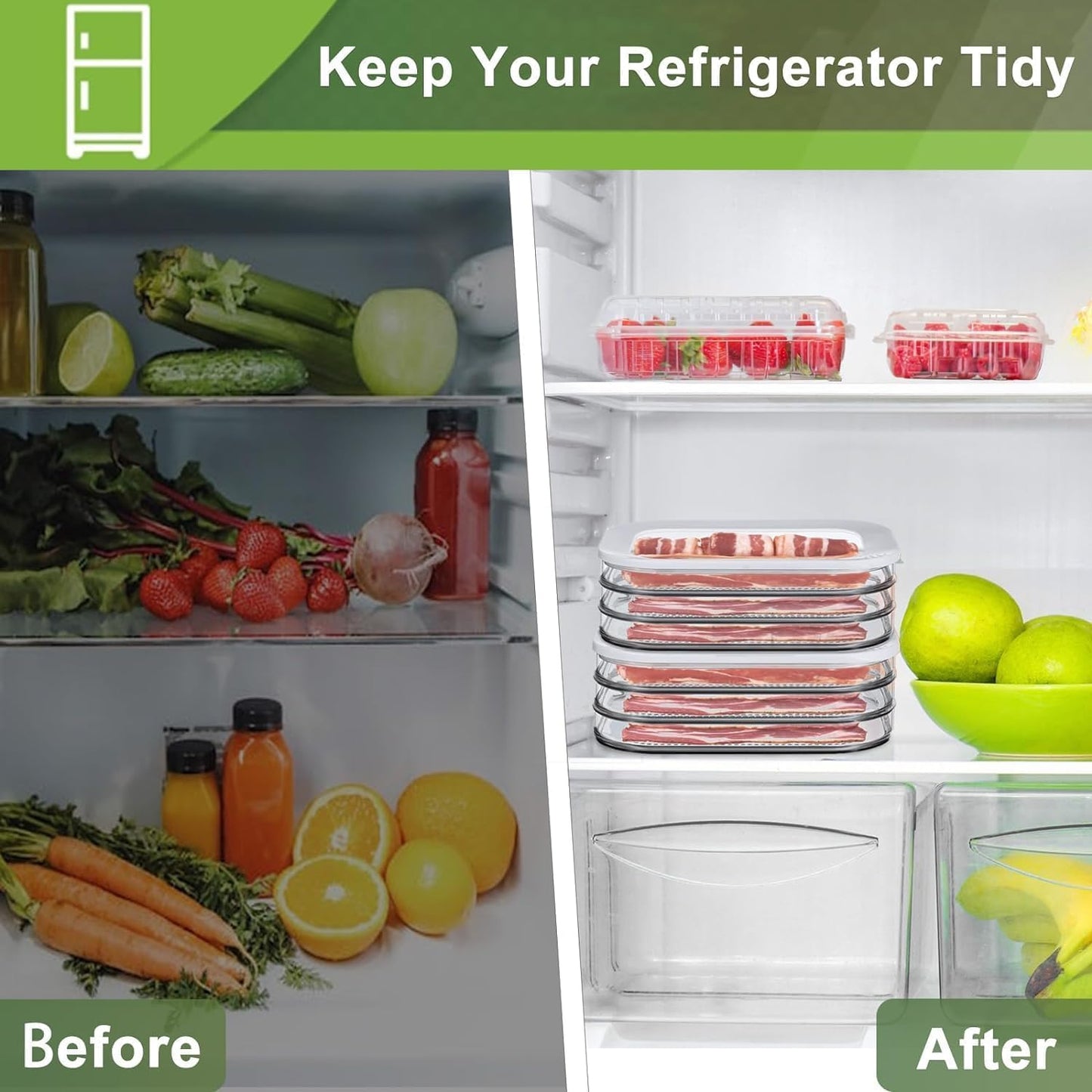 Deli Meat Container, Bacon Lunch Meat Container for Refrigerator