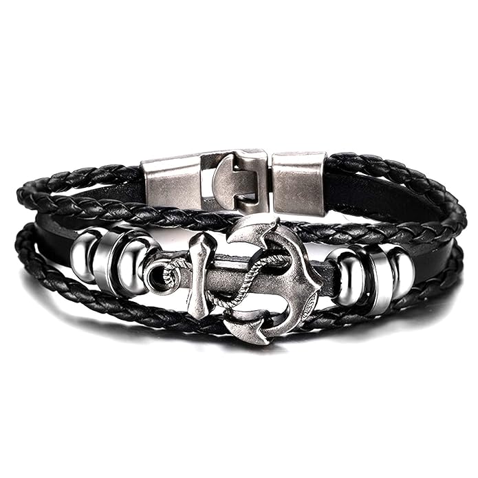 ⚓ Retro Anchor Alloy Layered Bracelet – Bold, Nautical-Inspired Style ⚓