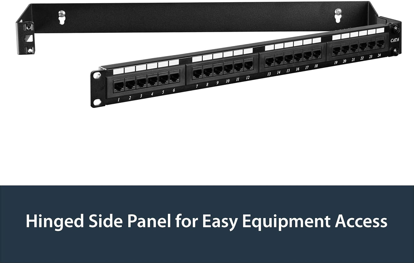 1U Hinged Wall Mount Patch Panel Bracket – 4” Deep Swing Rack | 19” Network Equipment Holder | 17lbs Capacity