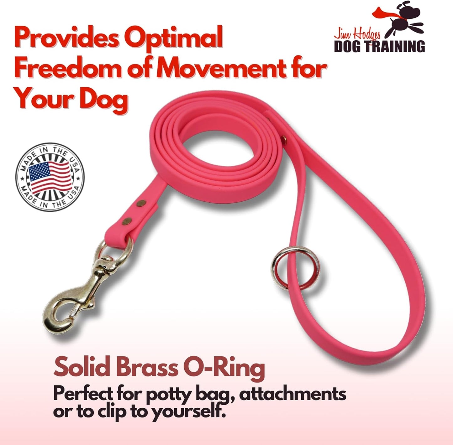 Gummy Dog Leash, Biothane, Dog Training Leash 6 Foot Length for Small, Medium & Large Dogs or Puppies