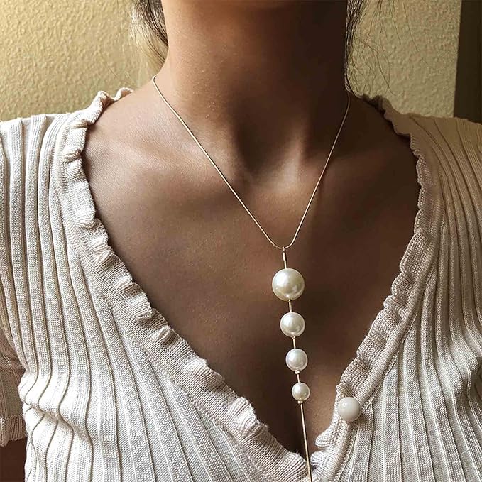 Creative Long Tassel Pearl Pendant Necklace β Sexy Statement Jewelry for Women