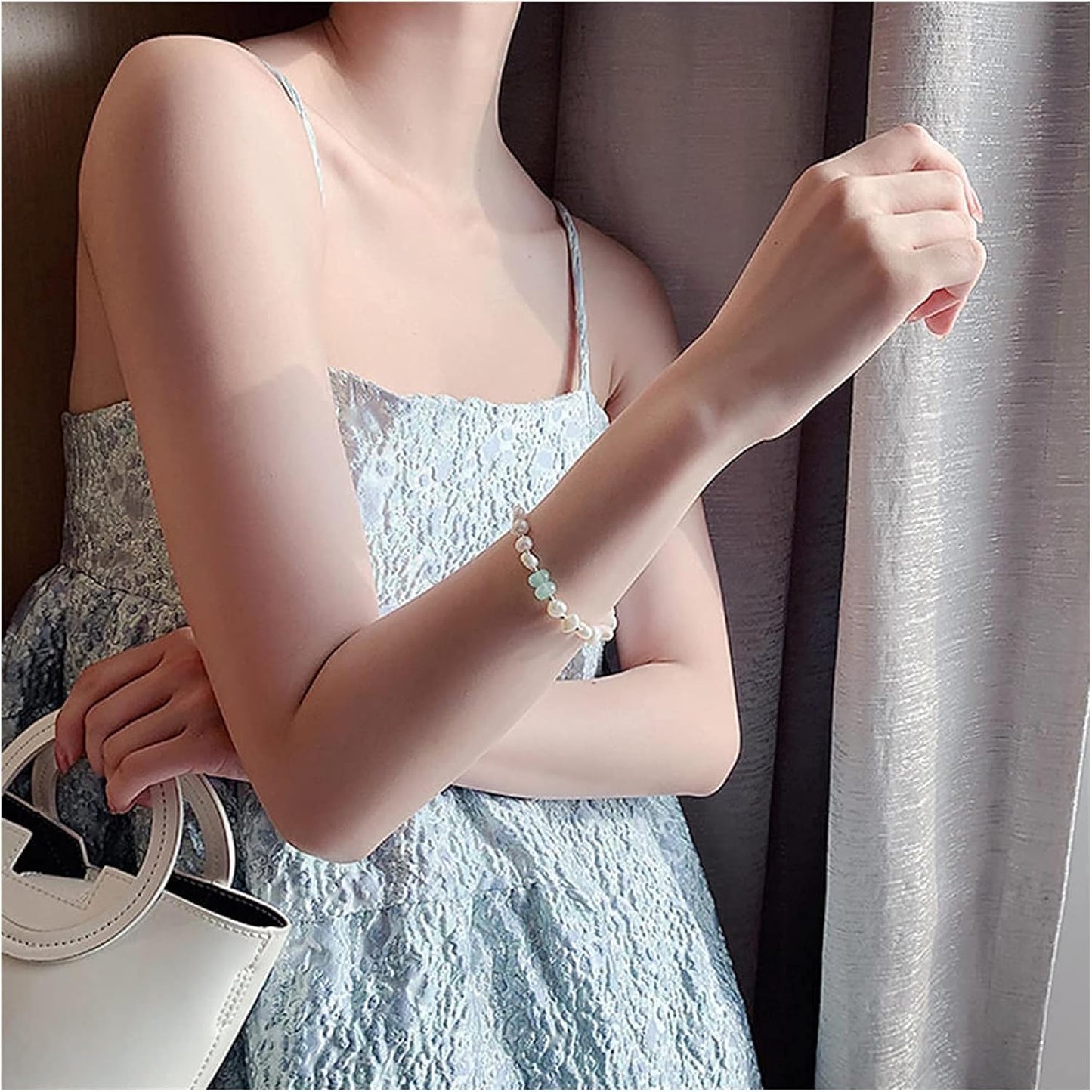 18K Gold Irregular Freshwater Pearl Bracelet Adjustable Bangle Women Jewellery