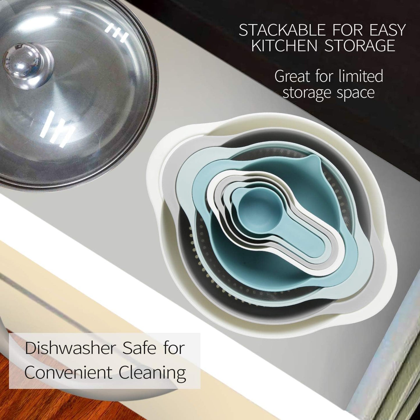 Plastic Mixing Bowls Set of 8 β Multicolored, BPA-Free, Great for Cooking, Baking & RV Camping