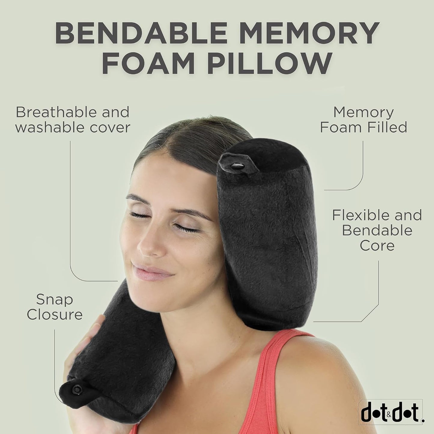 Twist Memory Foam Travel Pillow for Neck, Chin, Lumbar and Leg Support