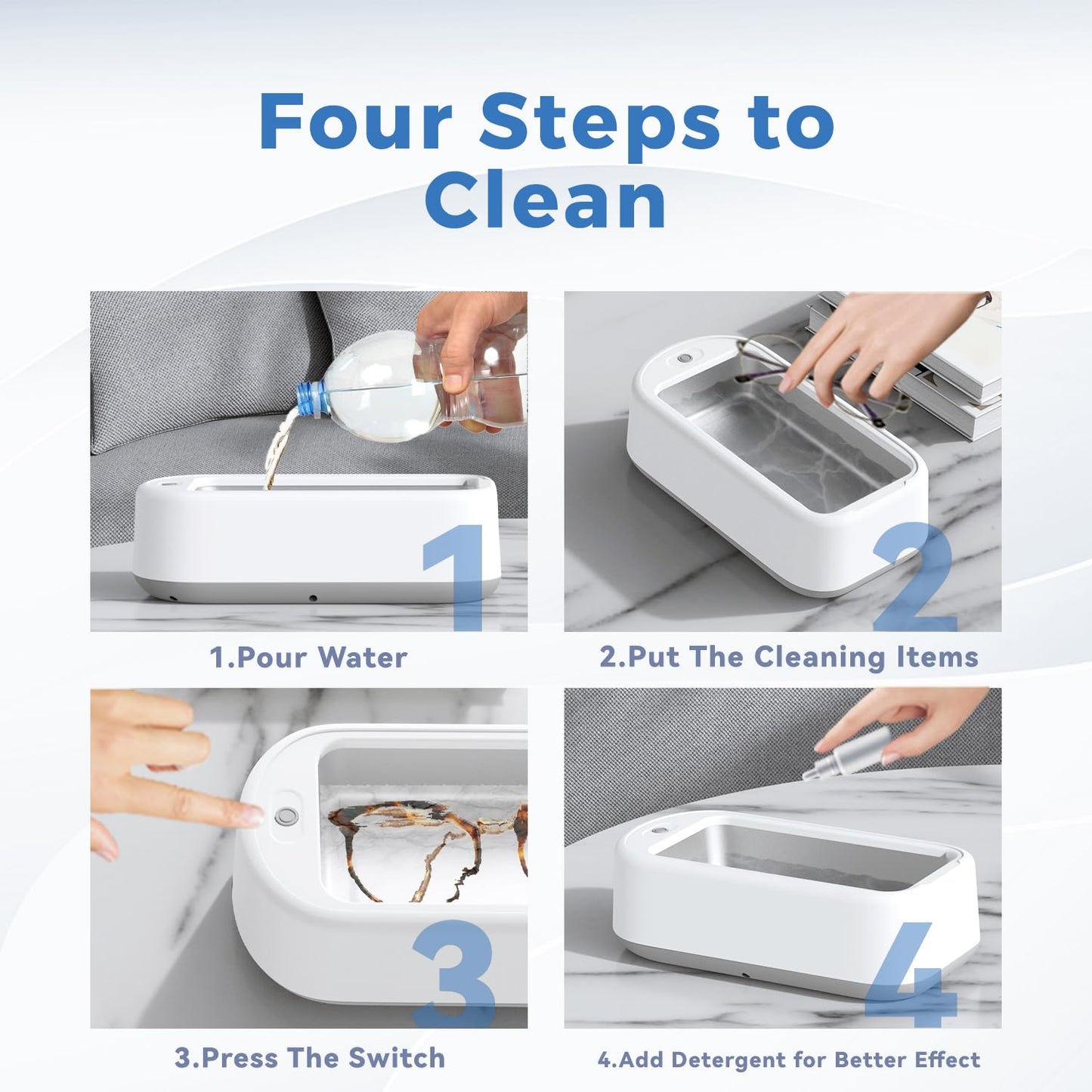 Ultrasonic Jewelry Cleaner – Portable Ring Cleaning Machine for Sparkling Shine