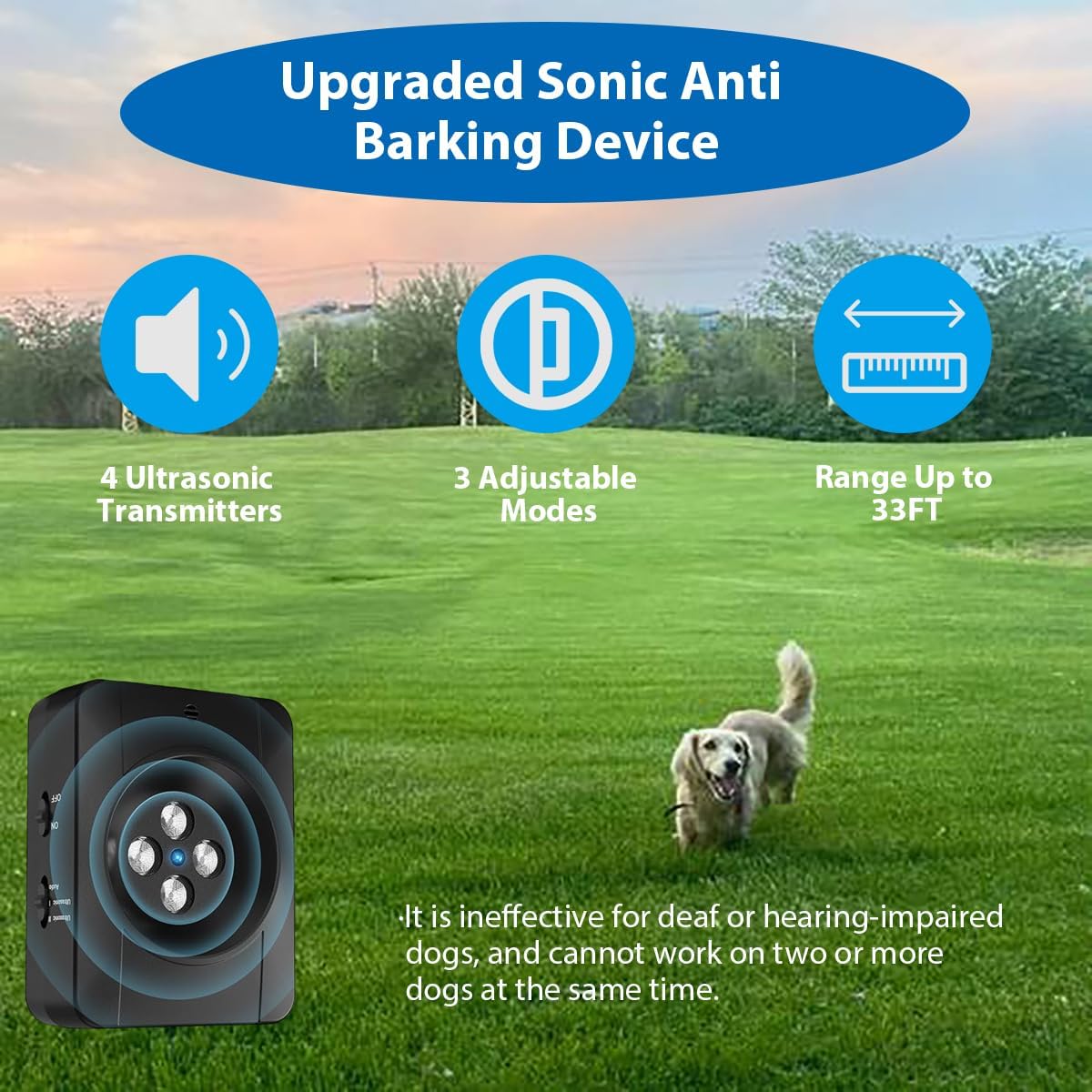 Anti Barking Device for Dogs, Auto Dog Bark Control Device Adjustable Level Control
