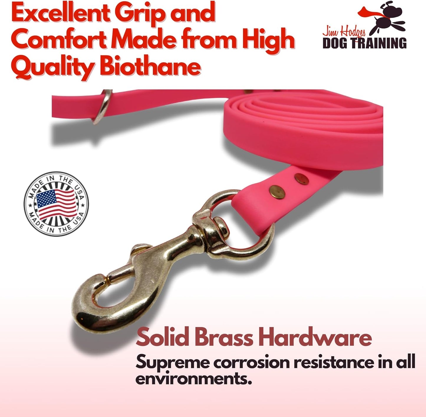 Gummy Dog Leash, Biothane, Dog Training Leash 6 Foot Length for Small, Medium & Large Dogs or Puppies