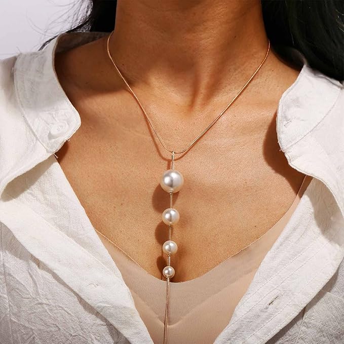 Creative Long Tassel Pearl Pendant Necklace β Sexy Statement Jewelry for Women