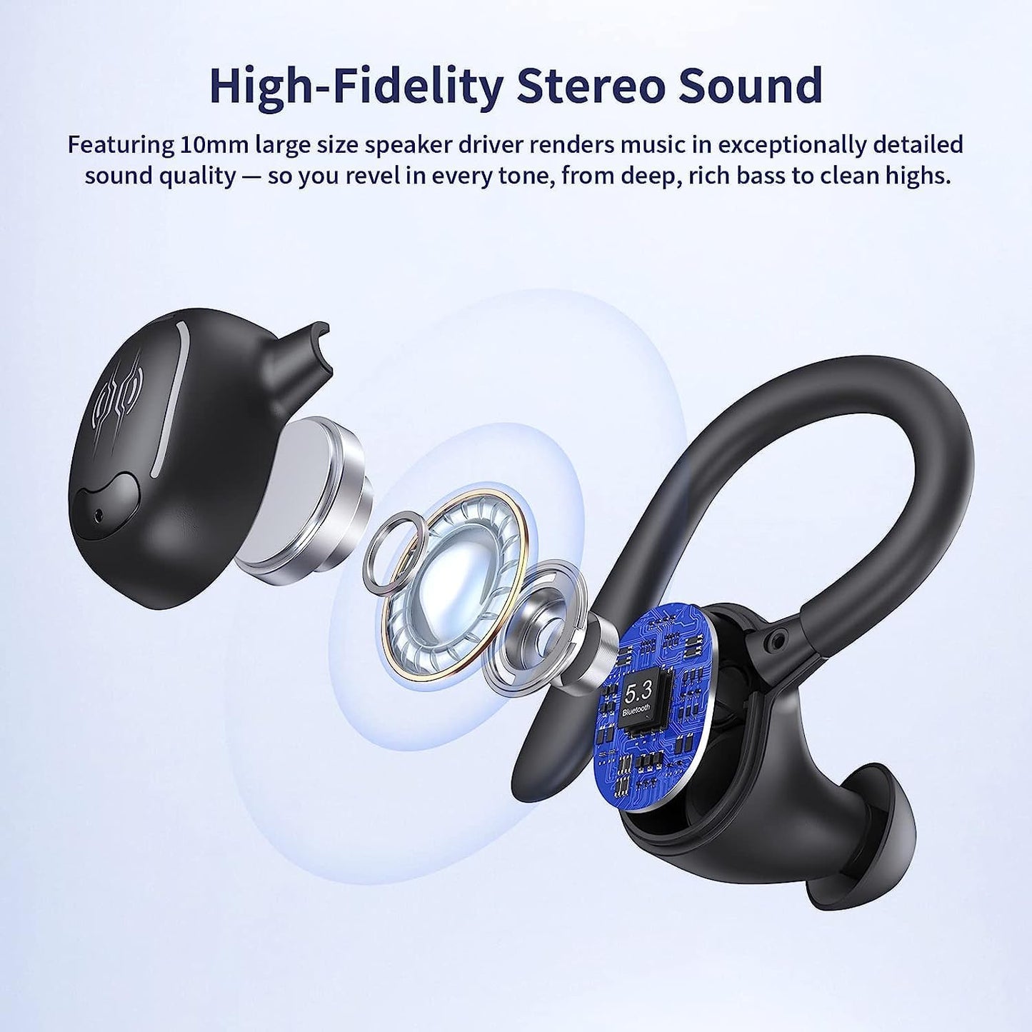 Wireless Earbuds Bluetooth Headphones 50Hrs Playback IPX7 Waterproof Sports Earphones