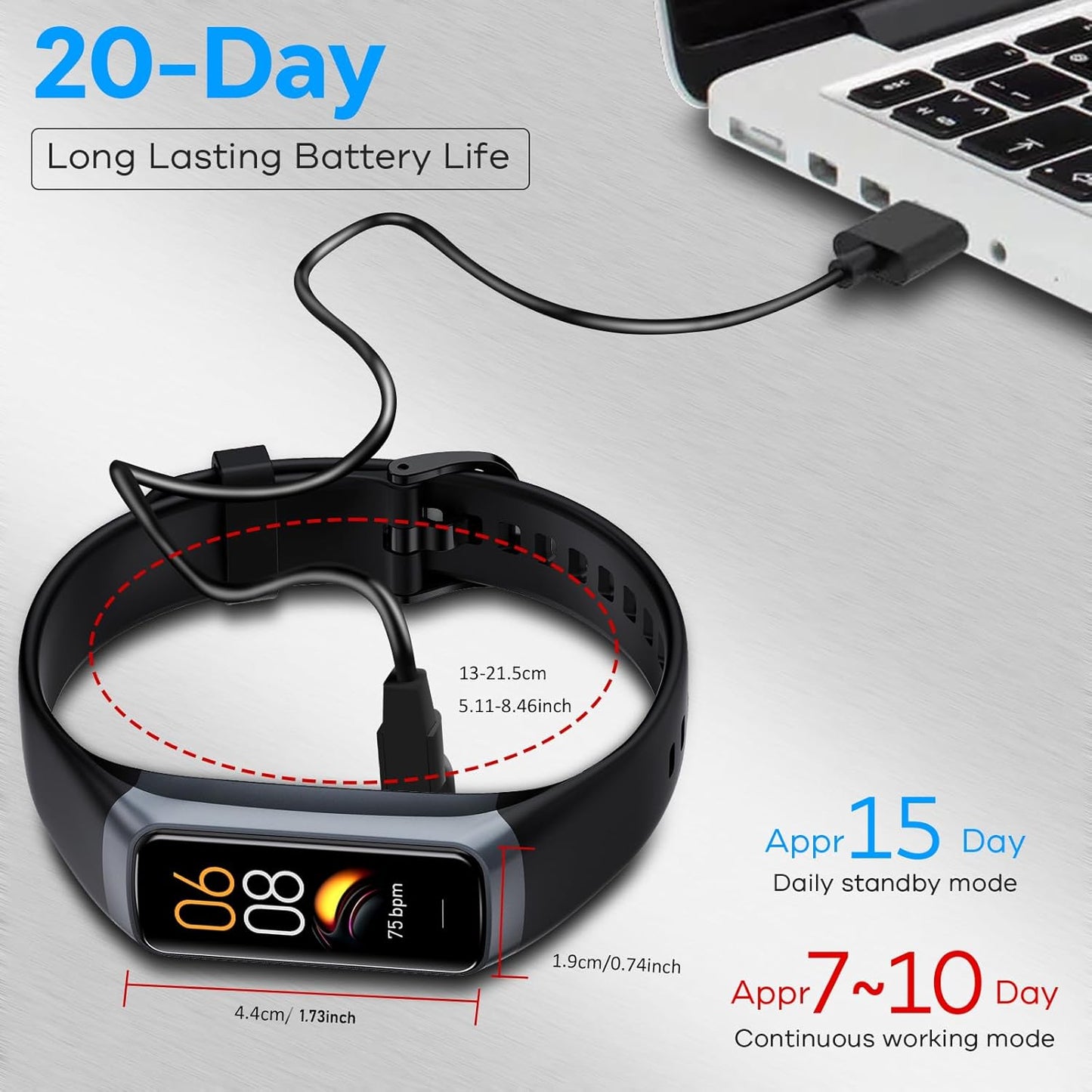 Vital Smart Watch and Fitness Tracker for Men/Women | Sleek Activity Tracker Health Watch for Women | Smart Notifications, Waterproof, Step Counter, Heart Rate Monitor, Blood Pressure Watch