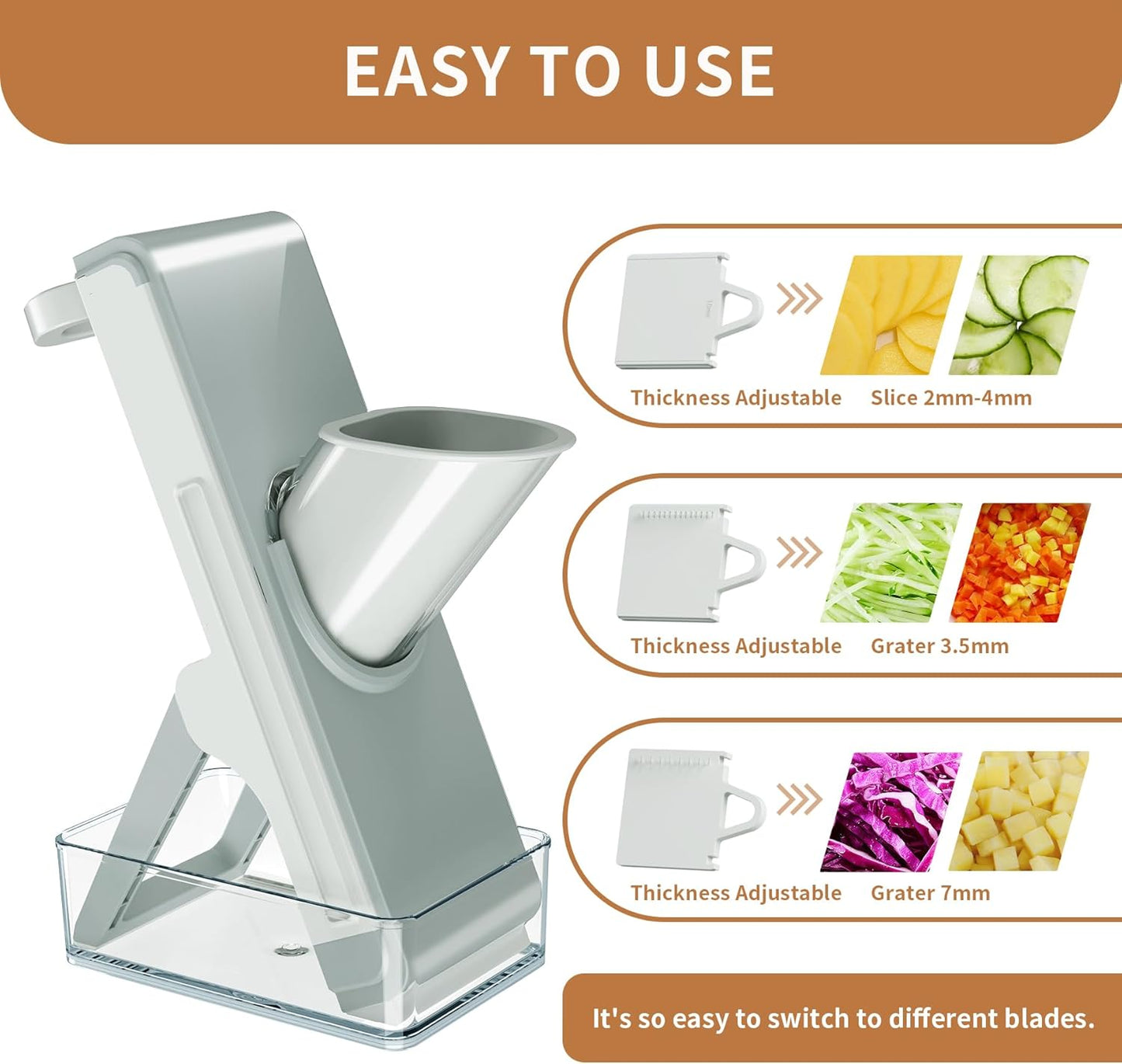 Adjustable Stainless Steel Vegetable Slicer & Chopper – Multifunctional Safe Dicer for Home & Commercial Use