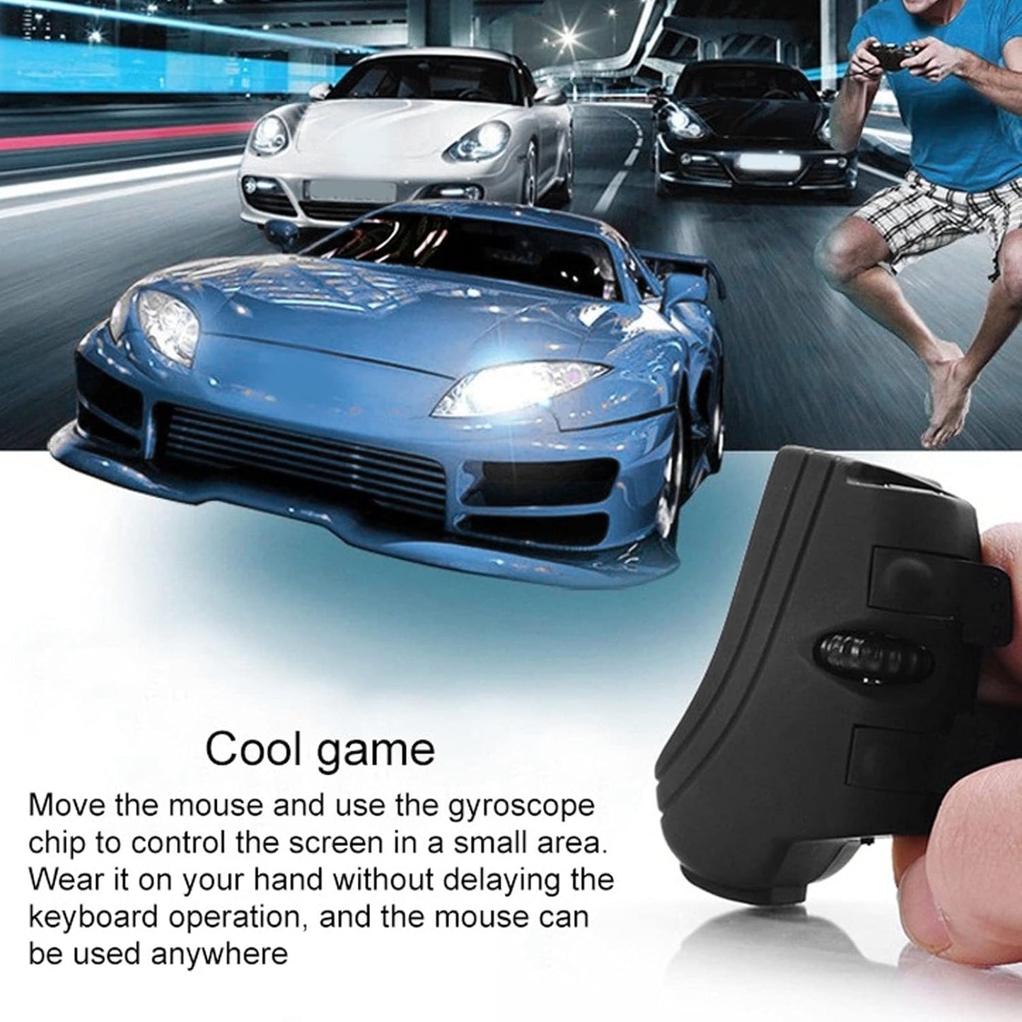 Finger Mouse, 2.4ghz Handheld Ergonomic Trackball Mouse