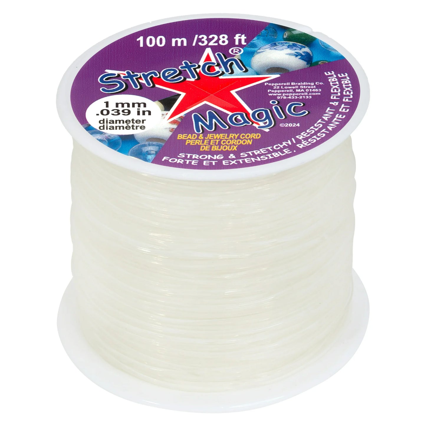 Stretch Magic Bead & Jewelry Cord 1mm 100 Meters/pkg, Clear