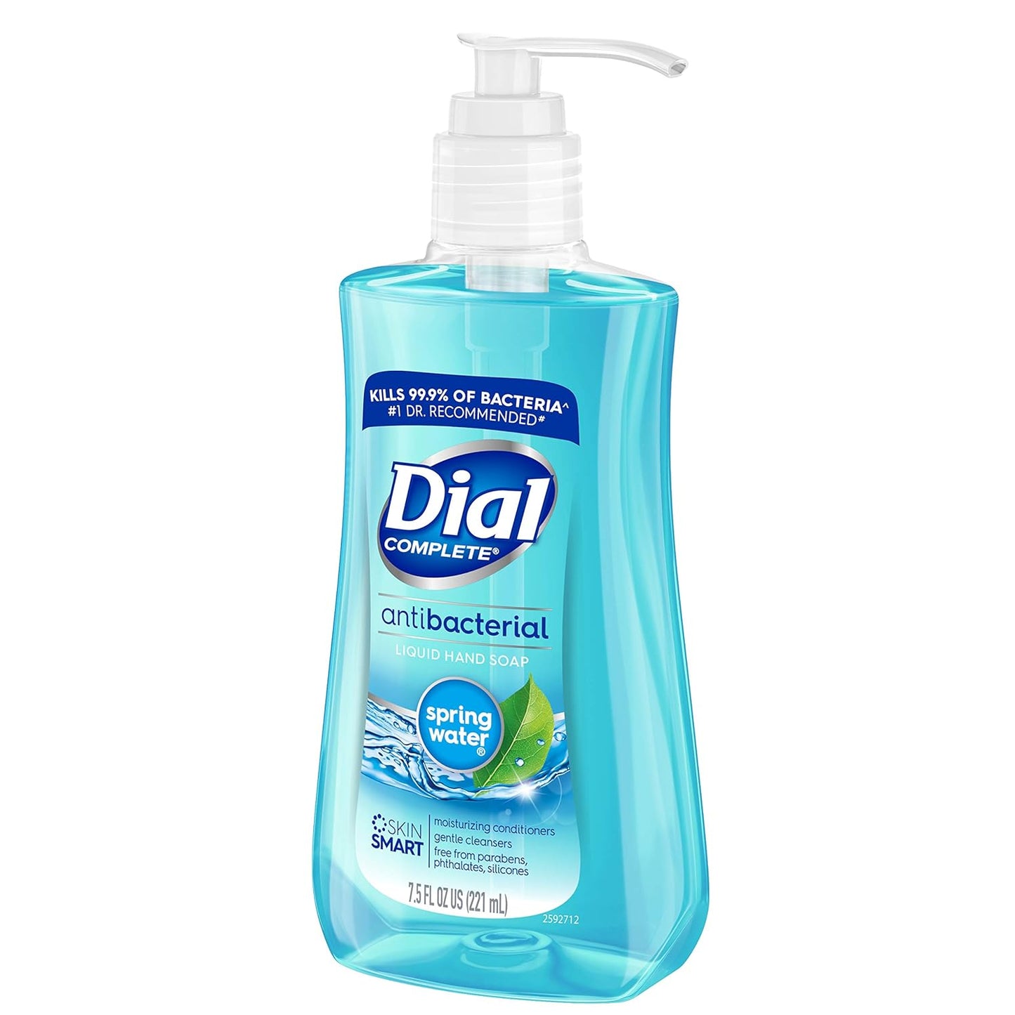 Dial Antibacterial Liquid Hand Soap Spring Water 7.5oz, Blue