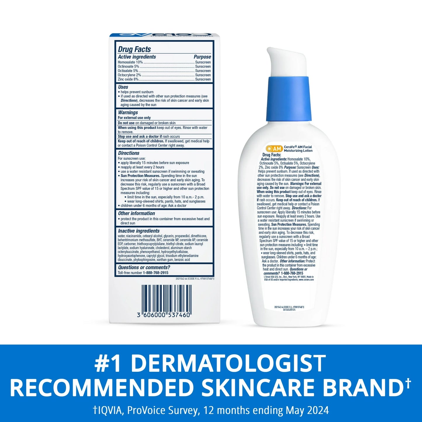CeraVe AM Face Moisturizer with Broad Spectrum Protection, SPF 30,3 oz