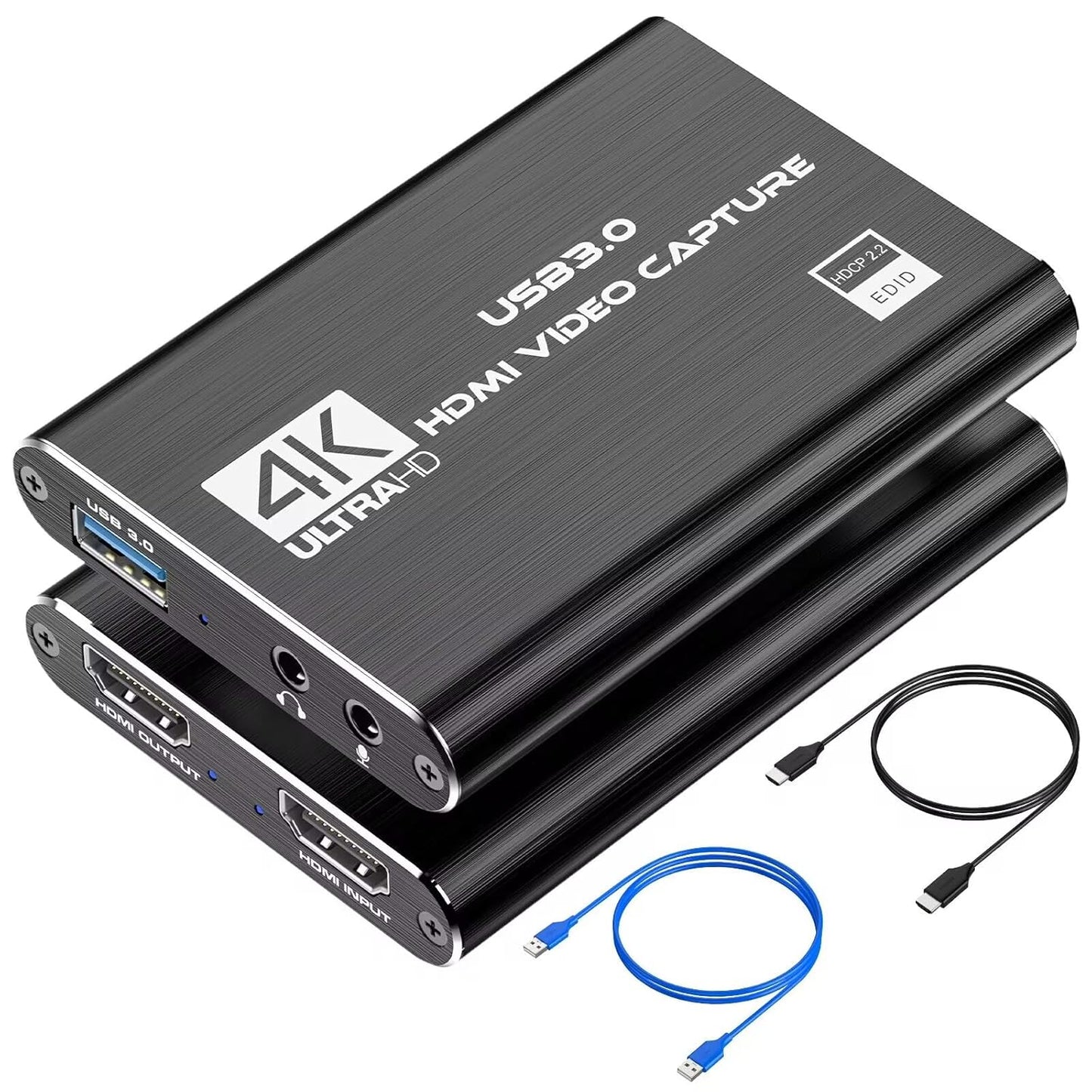 4K HDMI Capture Card USB 3.0 – 1080P 60FPS Video Recorder for Streaming, Gaming, Camera, Switch, PS5, PC