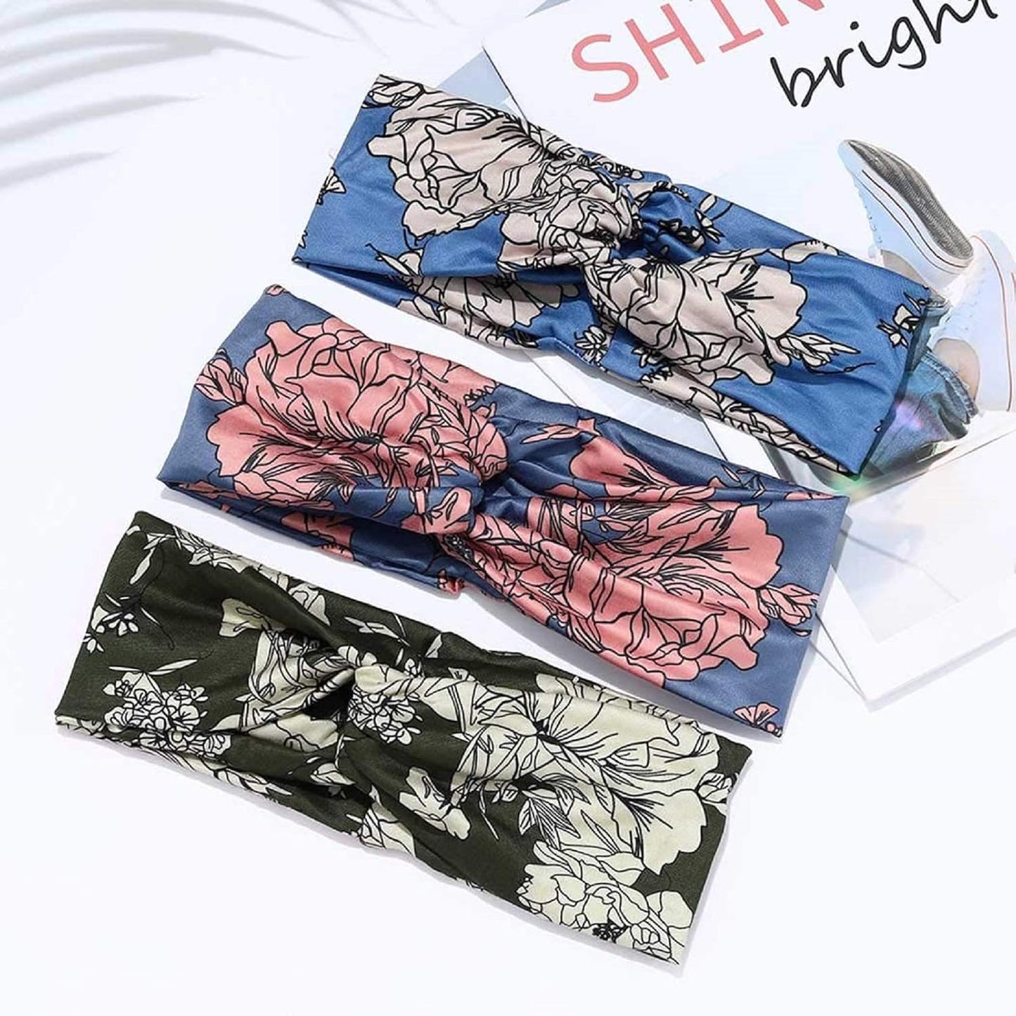 Boho Leopard Knoted Turban Headband Stretch Twist Head Wraps Stripe Cloth Head Bands for Women