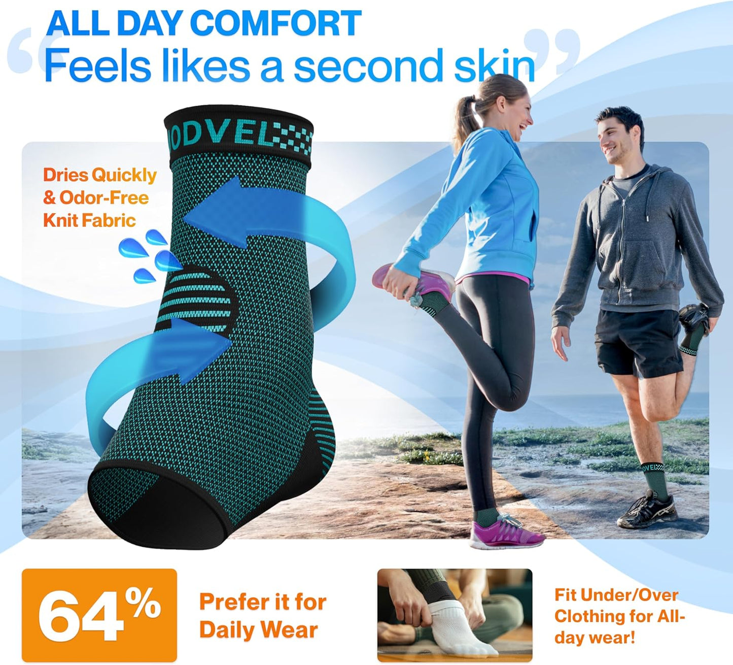 Foot & Ankle Brace Socks for Sprained Ankle Compression Sleeve