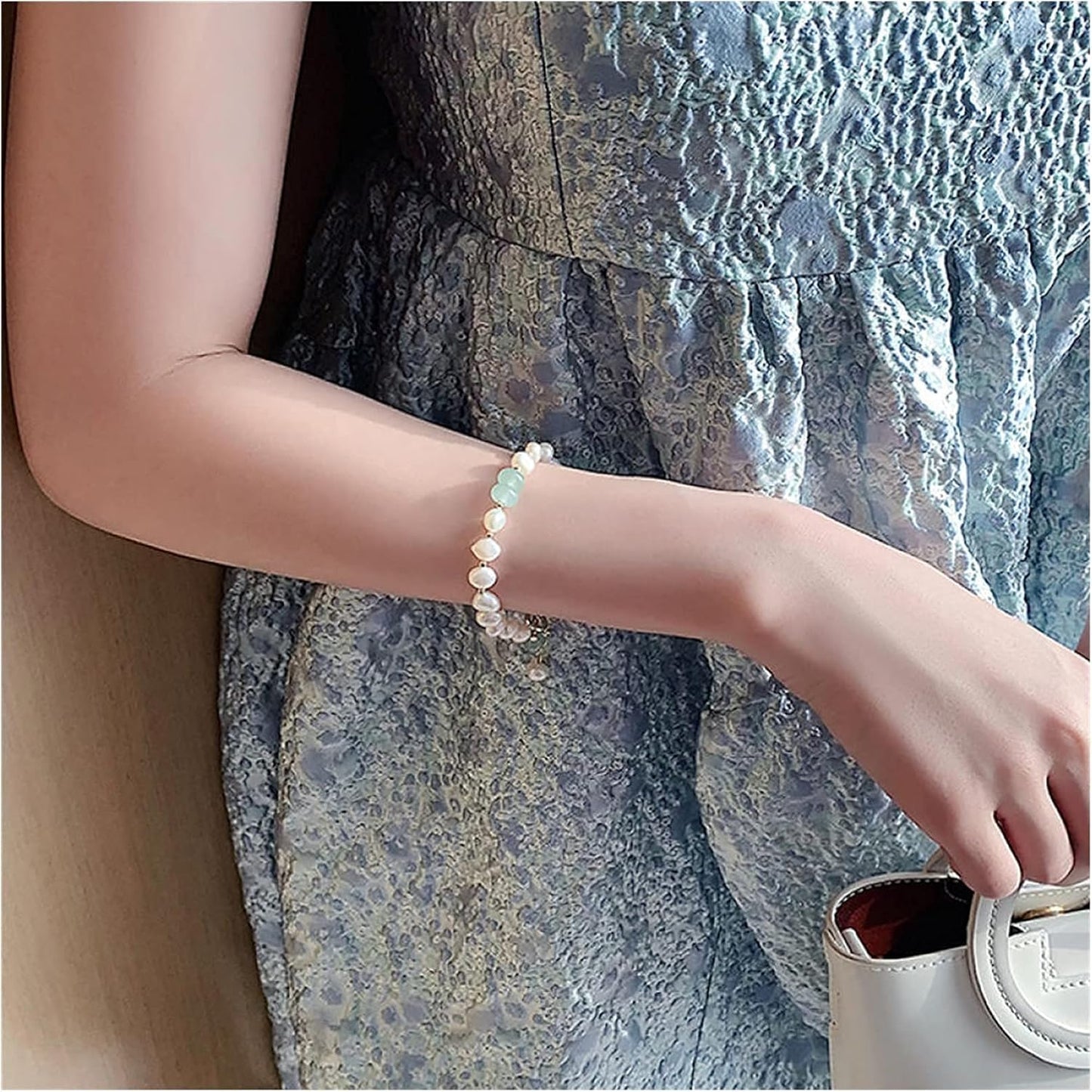 18K Gold Irregular Freshwater Pearl Bracelet Adjustable Bangle Women Jewellery