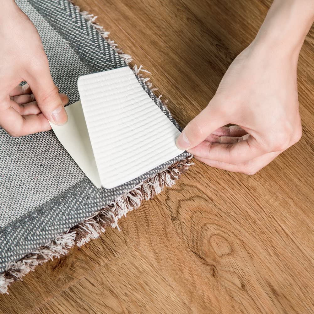 16 Pack Non Slip Rug Grippers Washable for Area Rugs, Grip Rug Corners to Prevent Sliding