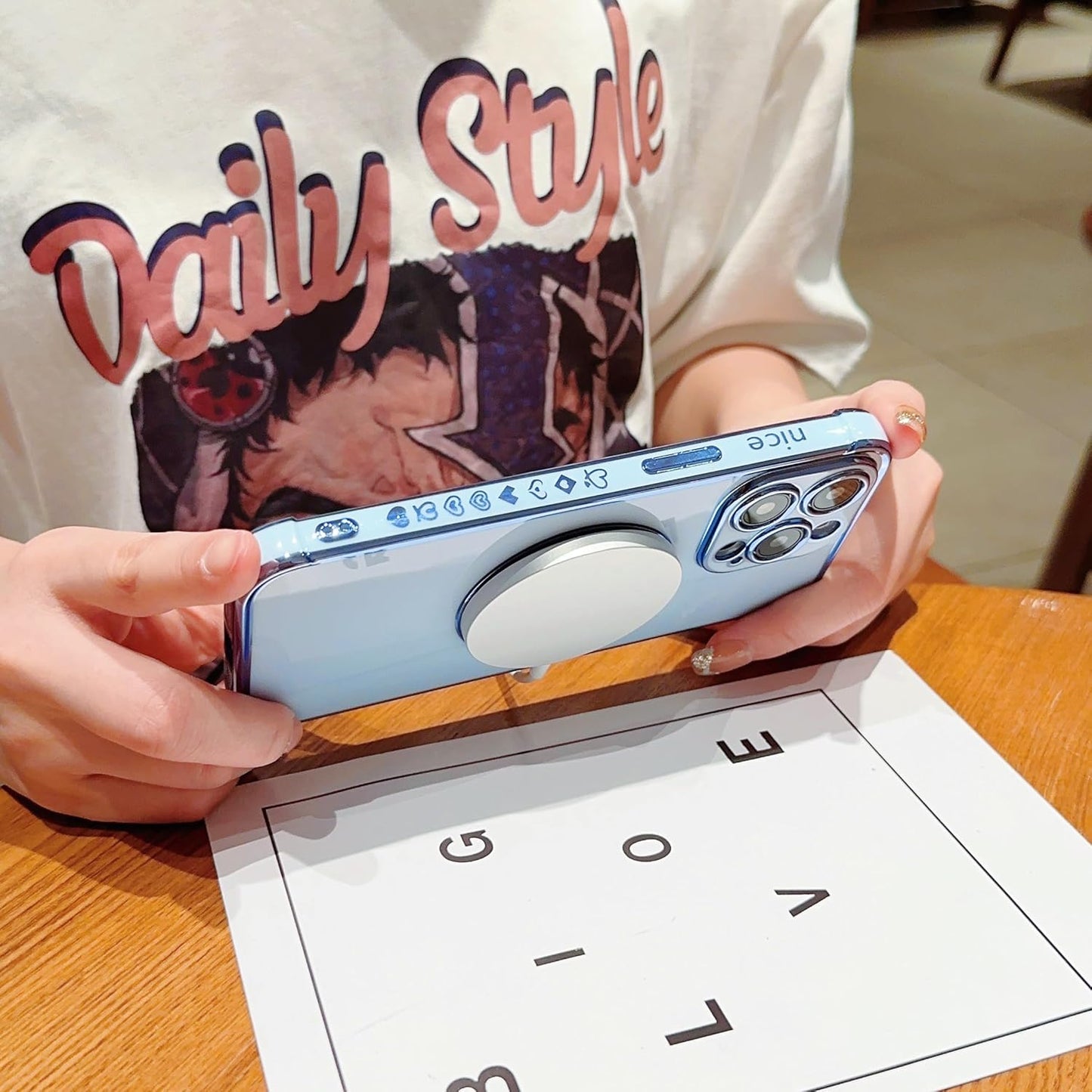 iPhone 15 Pro Case 2023, Cute Heart Cover Compatible with Magsafe