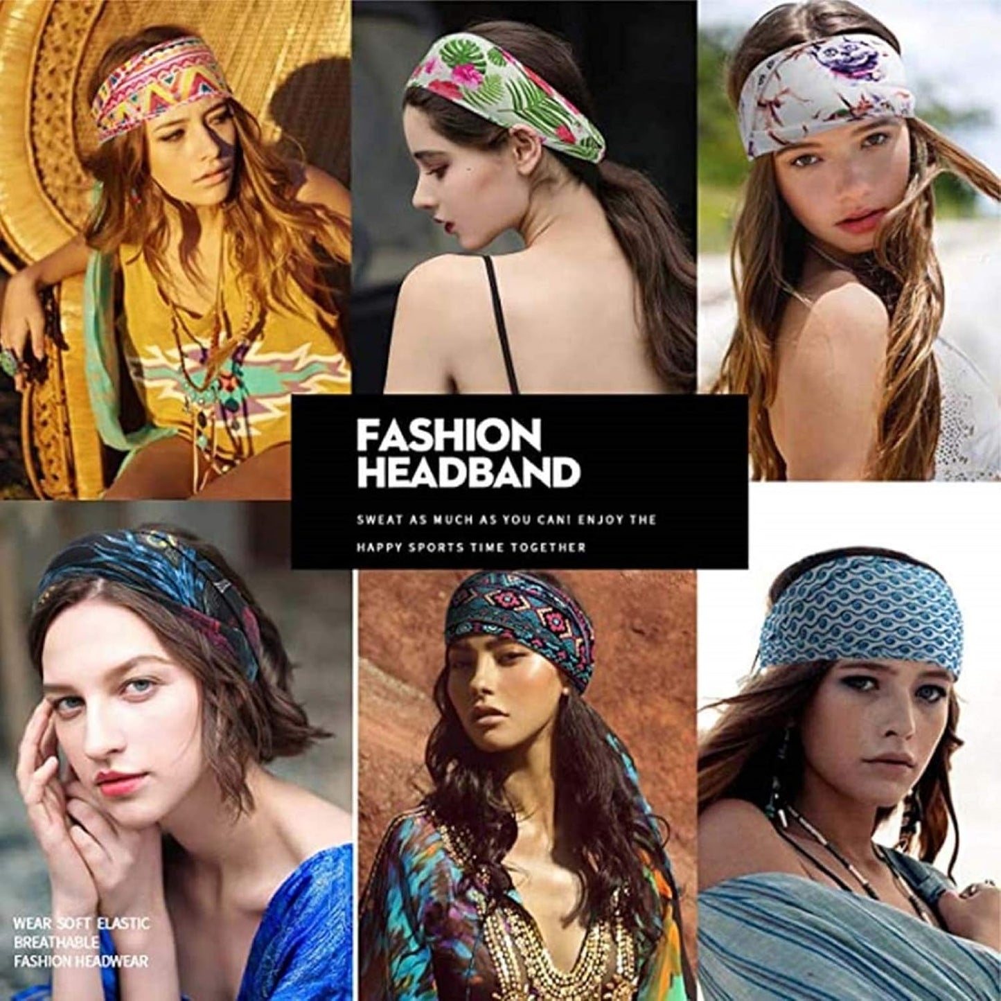 Boho Leopard Knoted Turban Headband Stretch Twist Head Wraps Stripe Cloth Head Bands for Women