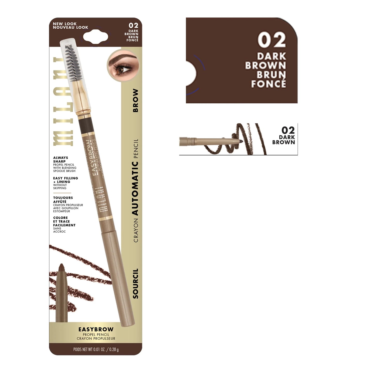 Milani Easybrow Automatic Pencil, Dark Brown