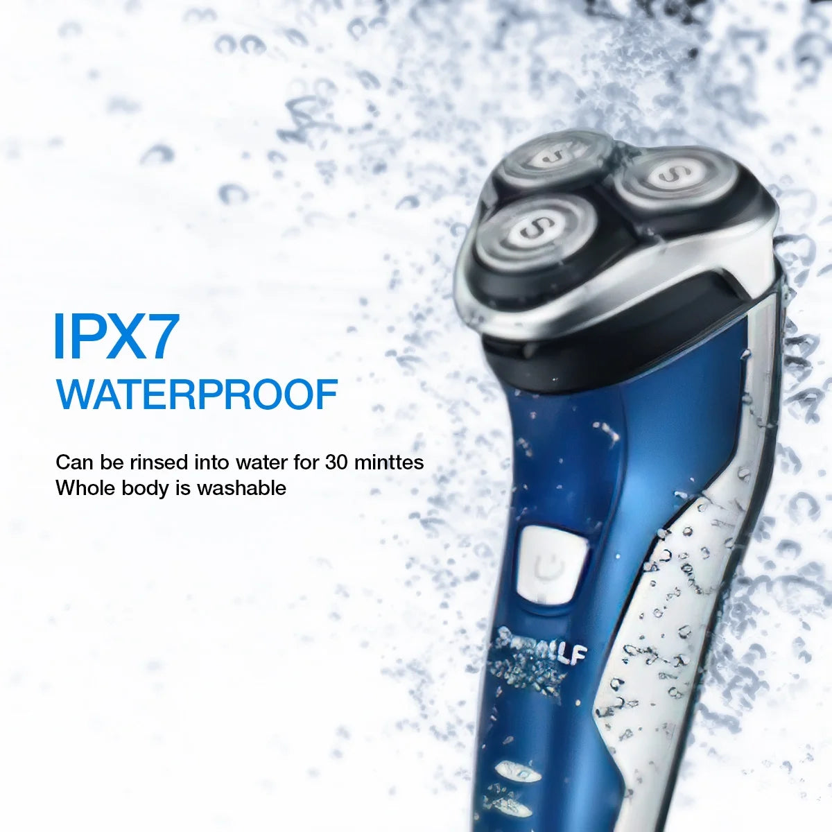 SweetLF Electric Shaver for Men, Cordless Rechargeable Electric Razor with Beard Trimmer, IPX7 Waterproof, Gifts for Men, Blue
