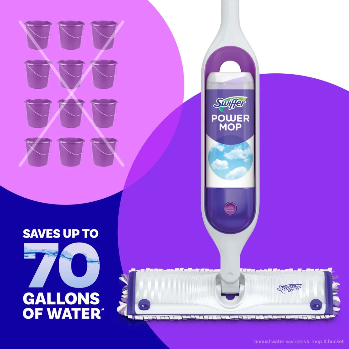 2 Pack Swiffer Power Mop Refill Solution, Tile, Vinyl, Laminate, Wood, Floor Cleaner, Fresh, 50.6oz