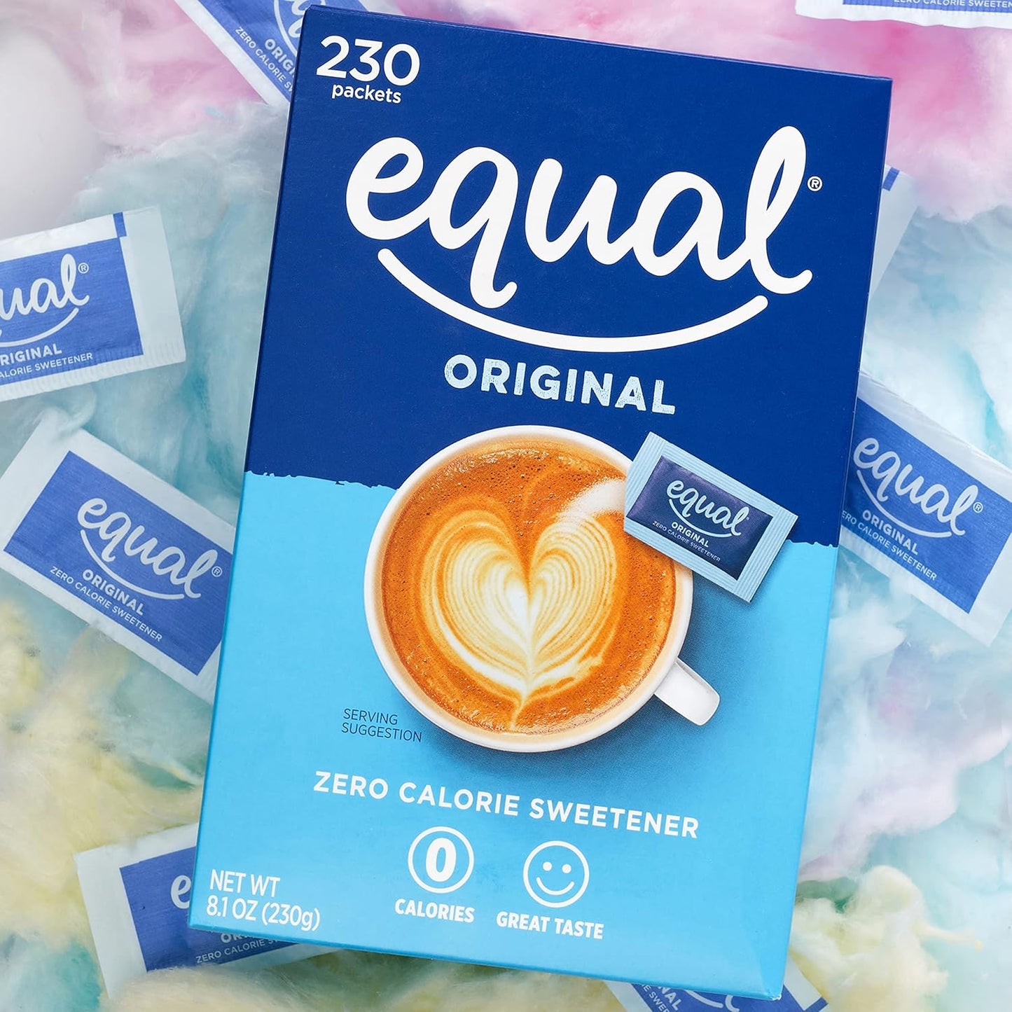 EQUAL 0 Calorie Sweetener, Sugar Substitute, Zero Calorie Sugar Alternative Sweetener Packets, Sugar Alternative, 230 Count,