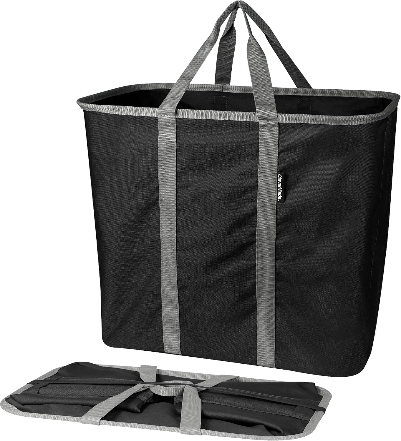 Collapsible Laundry Caddy, Black/Charcoal 2PK - 64L (17 Gal) Large Foldable Laundry Basket