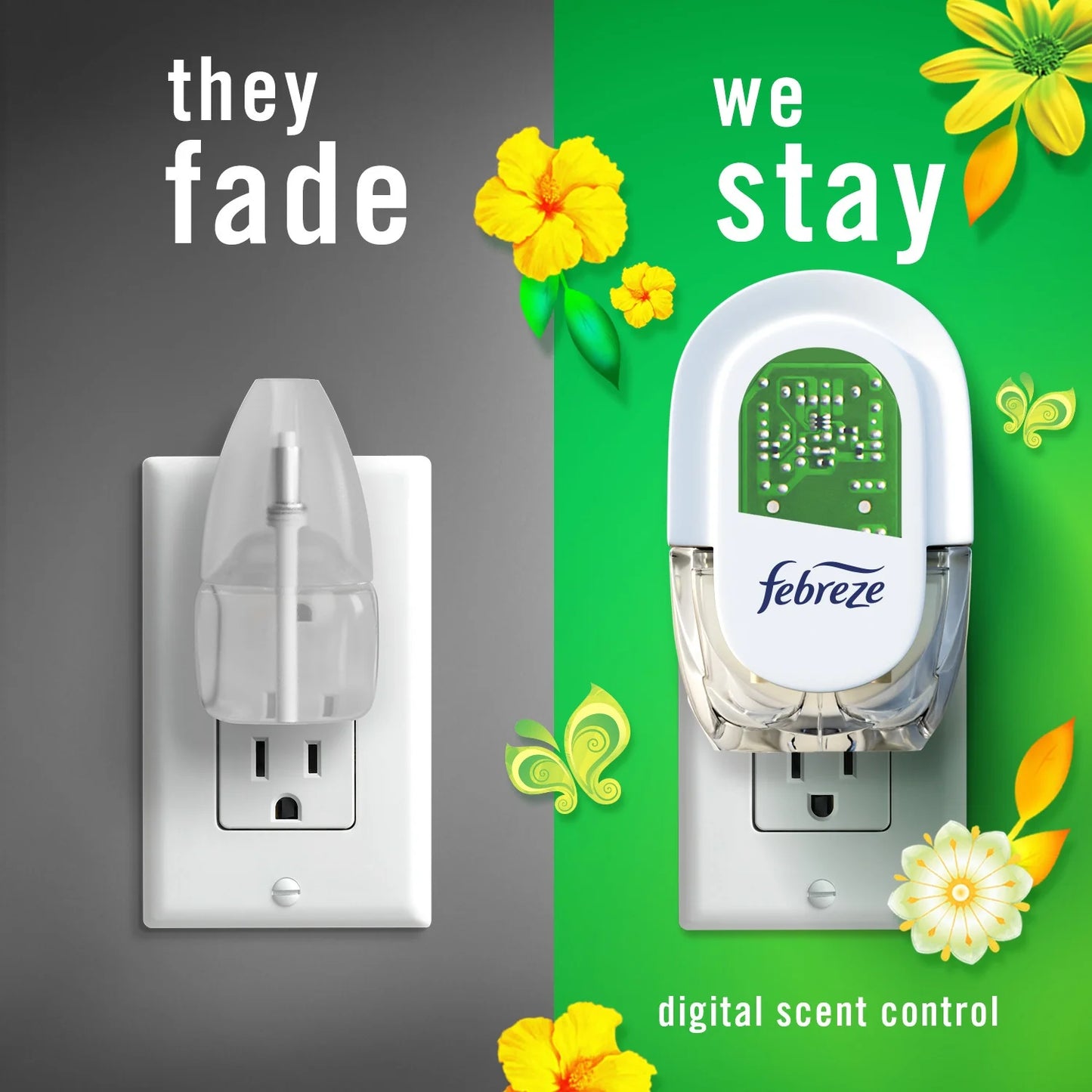 Febreze Plug In Air Freshener, Odor-Fighting Scented Oil Refill, Gain Original, 3 Refills