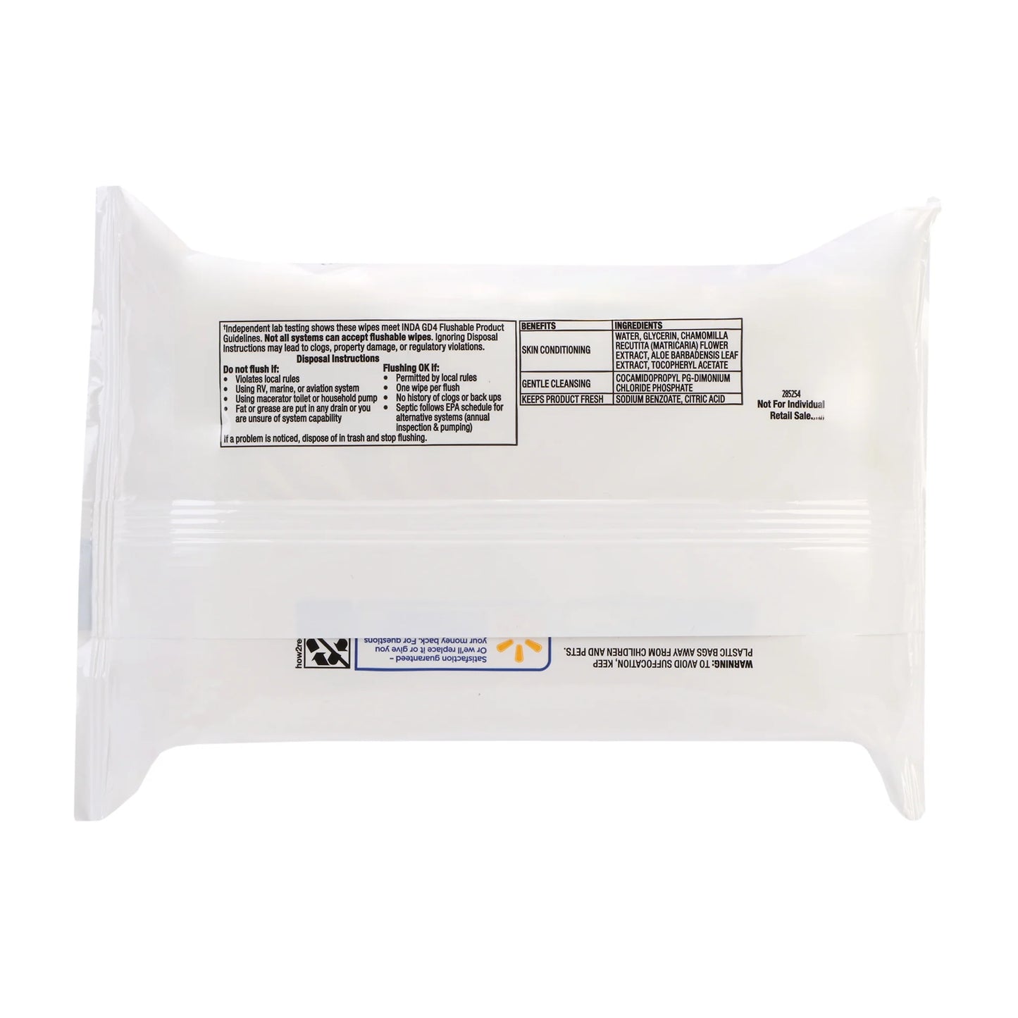 Equate Flushable Wet Wipes, Fragrance Free
