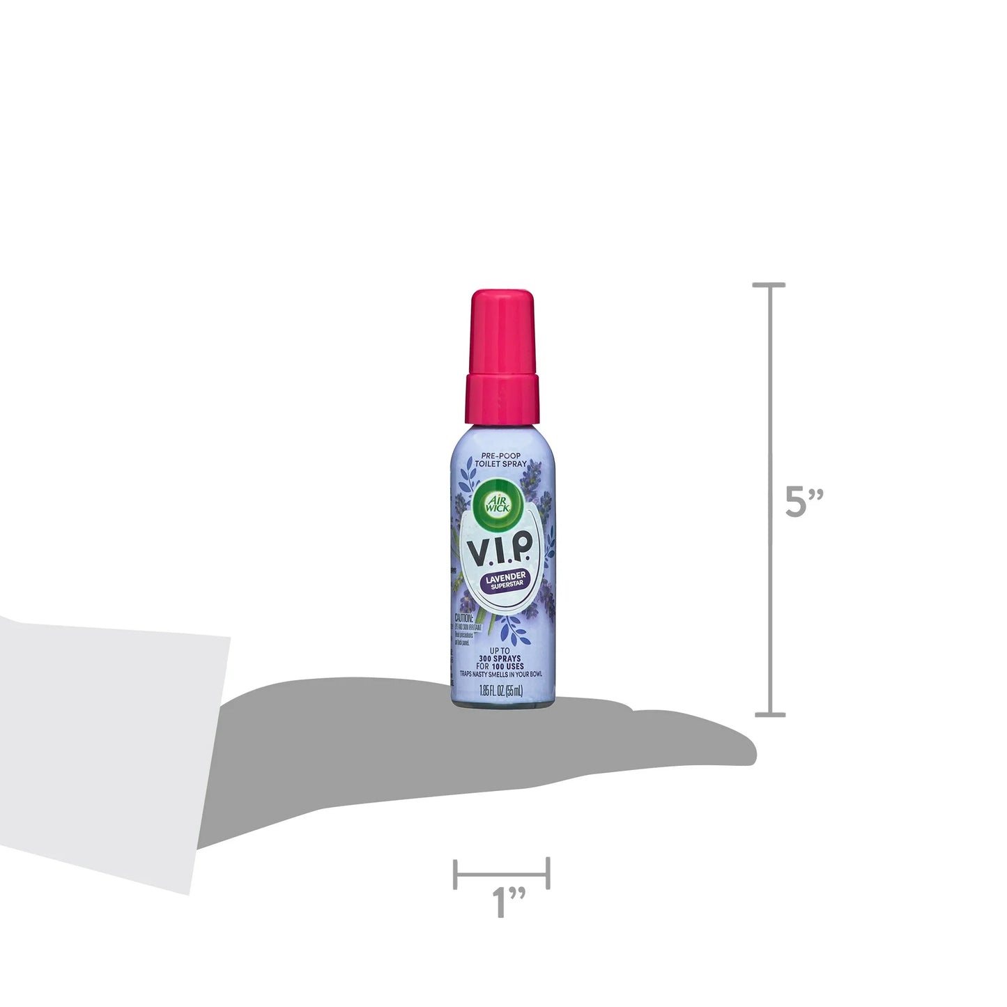 Air Wick V.I.P. Pre-Poop Toilet Spray, 1.85oz, Lavender Superstar Scent, Up to 100 Uses, Travel size, Contains Essential Oils
