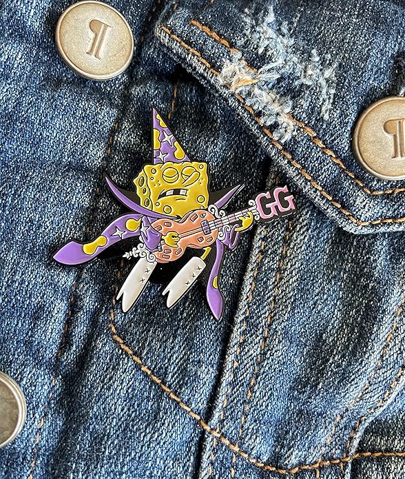 🎸 SpongeBob “Goofy Goober Rock” Enamel Pin – Fun Collectible Cartoon Lapel Badge