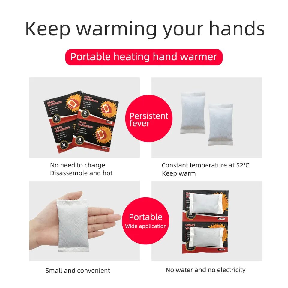 🔥 10 Pack (2pcs Each) Air-Activated Warmers – Natural, Odorless & Long-Lasting Heat for Up to 8 Hours