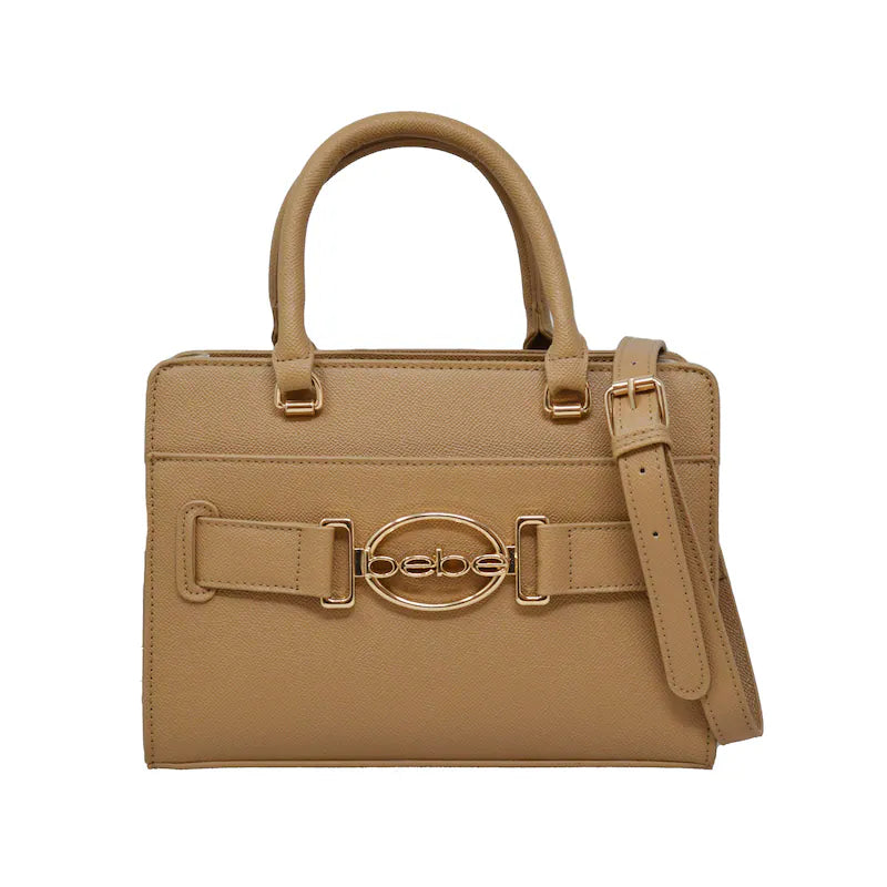 BEBE Leilani solid handle crossbody -TAN