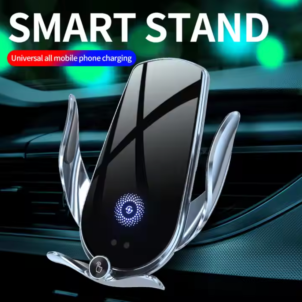15W Wireless Car Charger Mount β Fast Charging Auto-Clamping Phone Holder for iPhone & Android