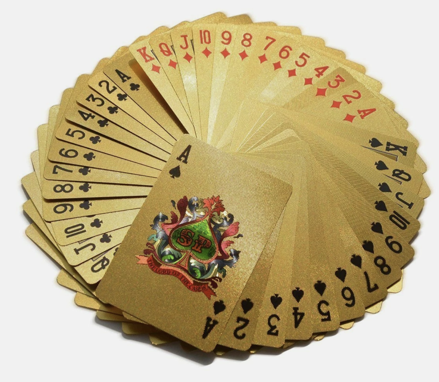 24 K Gold Plated Poker Playing Cards (Gold) coated thin a Plastic Film