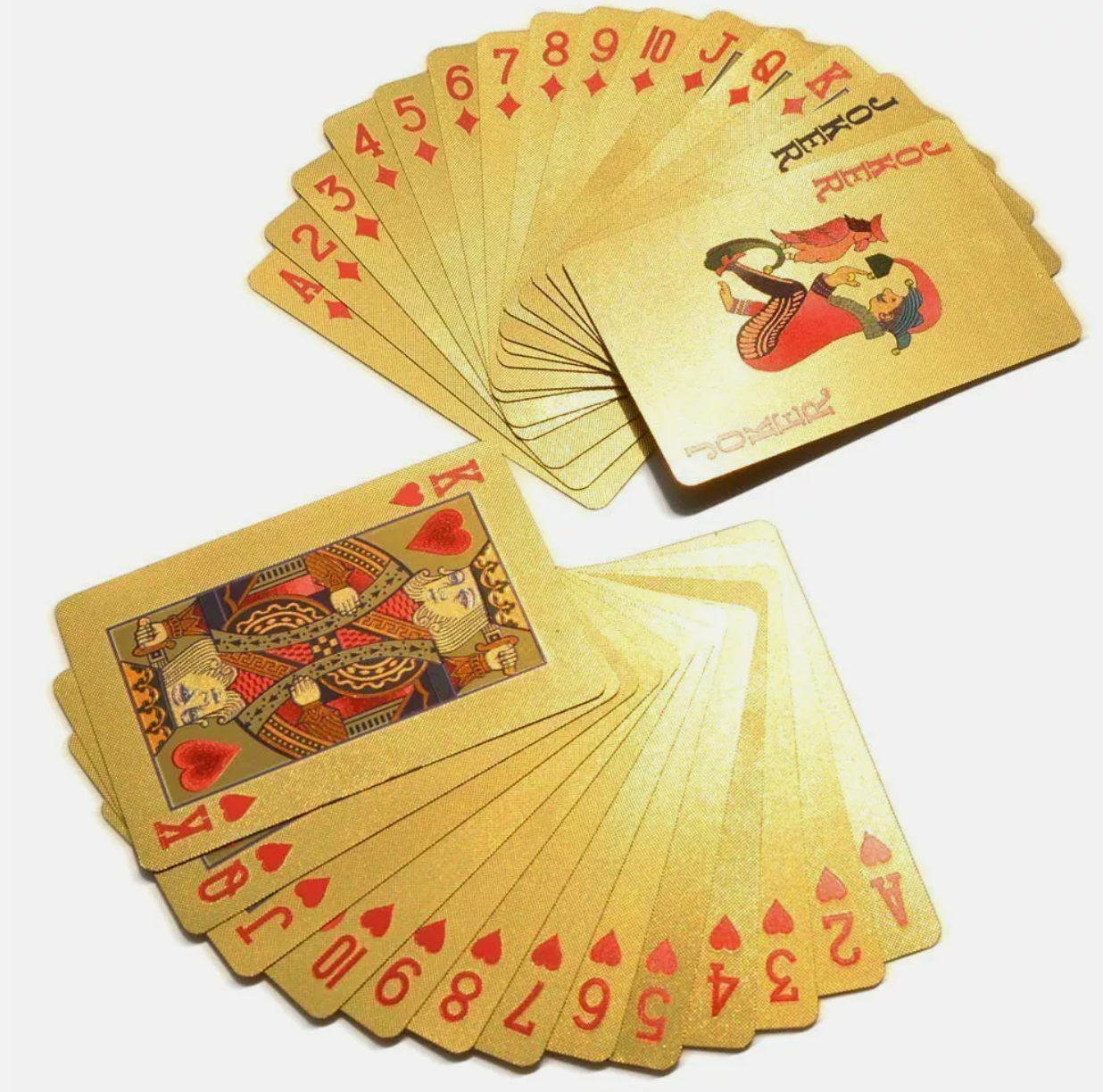 24 K Gold Plated Poker Playing Cards (Gold) coated thin a Plastic Film