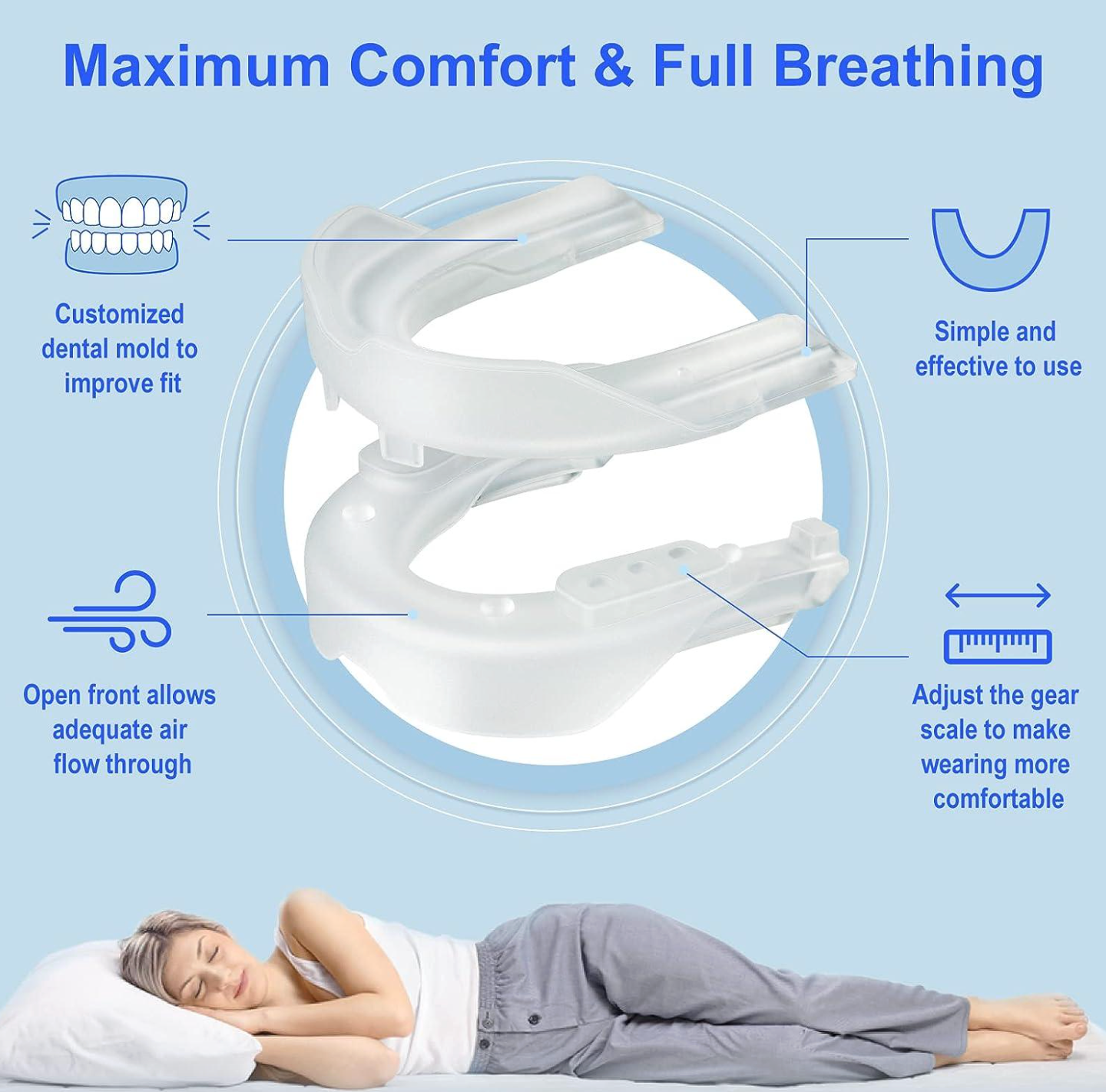 Anti-Snoring Mouth Guard – Adjustable Mouthpiece Device for Men & Women