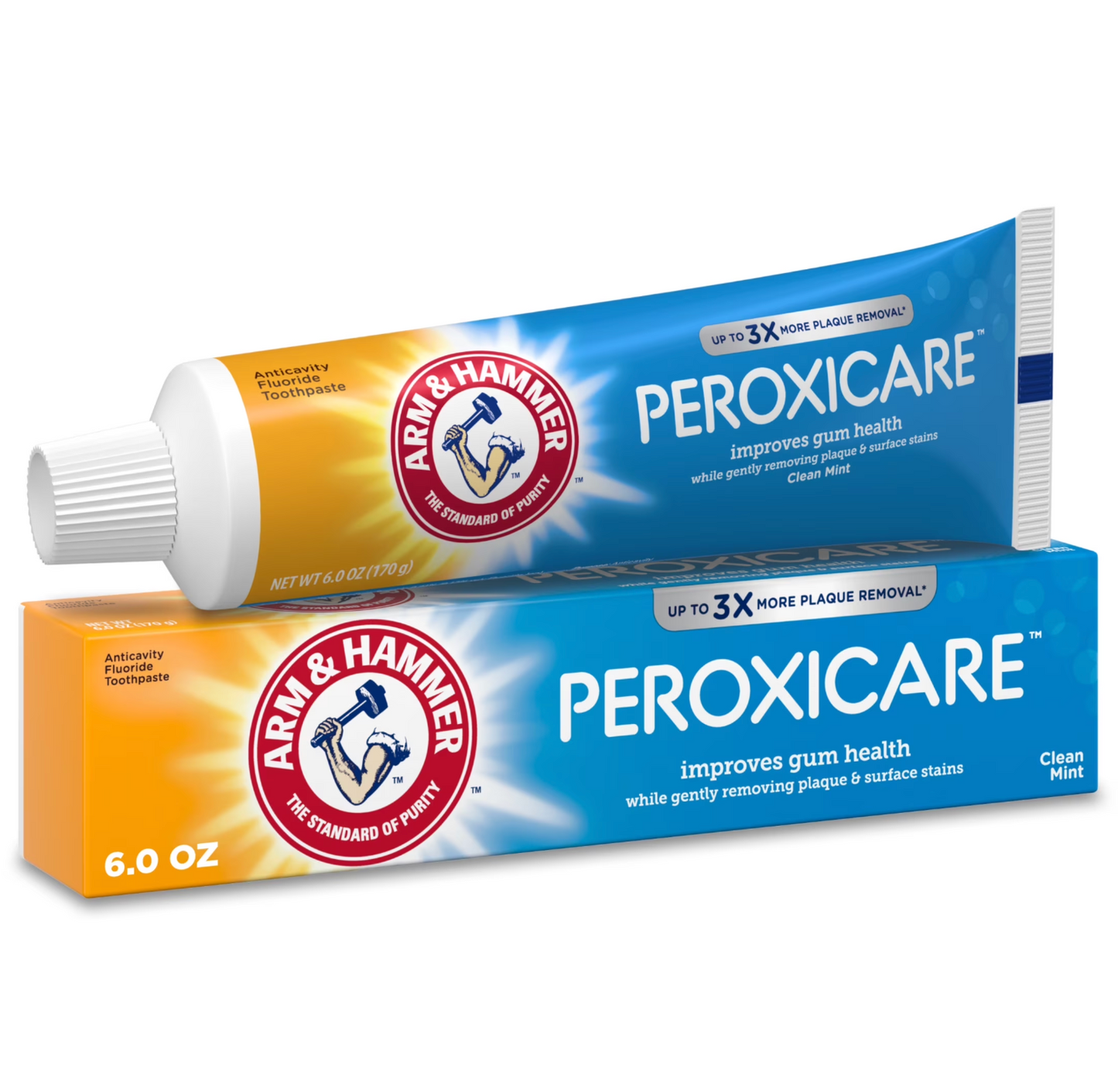 ARM & HAMMER Peroxicare Toothpaste for Gum Health, Baking Soda Toothpaste, Clean Mint, 6.0 oz